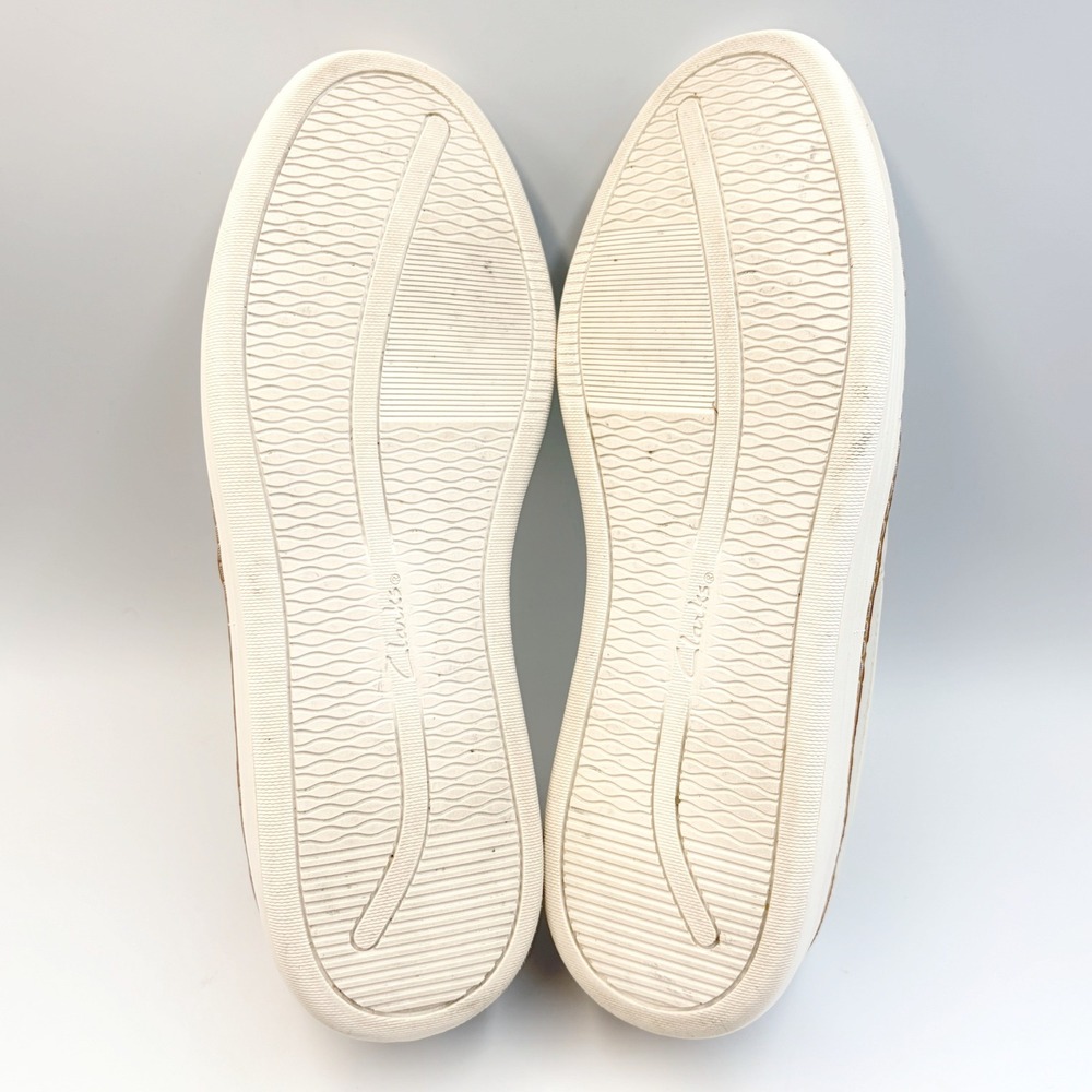 Clarks Kerris Stride White Leather Slip On Sneakers Womens Sz 9 Comfort Loafers - Picture 11 of 13